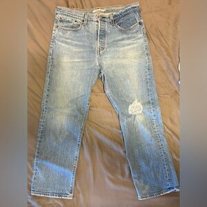 Levi’s Wedgie Straight Denim Crop Length Women’s Size 31 Medium Blue Wash